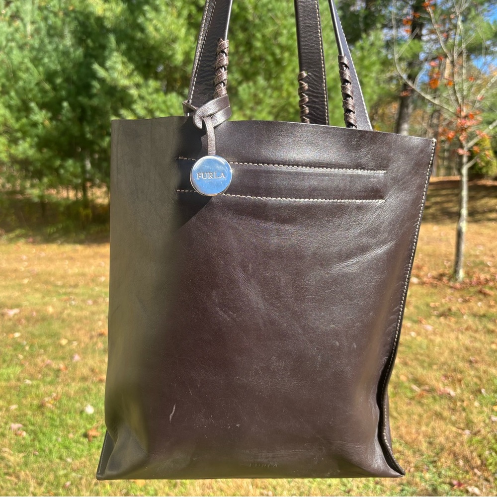 Furla Dark Brown Leather Tote